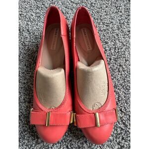 DANA BUCHMAN "Obannabell" Coral Leather Bow Loafer Shoes Comfort Sz 8.5